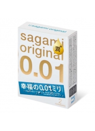 Увлажнённые презервативы Sagami Original 0.01 Extra Lub - 2 шт. - Sagami - купить с доставкой в Нижнем Новгороде