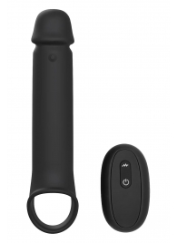 Черная насадка-удлинитель с вибрацией Vibrating Extender With Remote - Dream Toys - в Нижнем Новгороде купить с доставкой