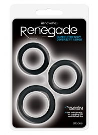 Набор из 3 чёрных эрекционных колец Renegade Diversity Rings Black - NS Novelties - в Нижнем Новгороде купить с доставкой