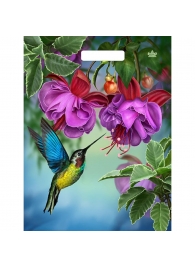 Пакет с принтом в виде колибри в цветах с вырубной ручкой (31х40 см) - Сима-Ленд - купить с доставкой в Нижнем Новгороде
