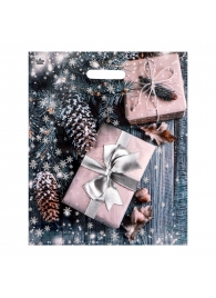 Новогодний пакет с принтом в виде подарков и вырубной ручкой (45х38 см) - Сима-Ленд - купить с доставкой в Нижнем Новгороде