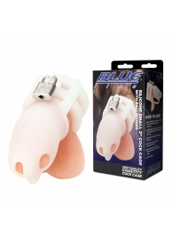 Белая клетка для пениса Silicone Small 2 in Cock Cage With Ball Divider - BlueLine - купить с доставкой в Нижнем Новгороде