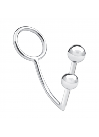 Кольцо на пенис с анальным стимулятором Two Bead Stainless Steel Anal Hook   Cock Ring - BlueLine - в Нижнем Новгороде купить с доставкой