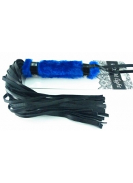 Нежная плеть с синим мехом BDSM Light - 43 см. - БДСМ Арсенал - купить с доставкой в Нижнем Новгороде