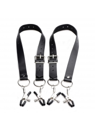 Ремни с зажимами для половых губ Spread Labia Spreader Straps with Clamps - XR Brands - купить с доставкой в Нижнем Новгороде