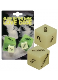 Кубики для любовных игр Glow-in-the-dark с надписями на английском - Orion - купить с доставкой в Нижнем Новгороде