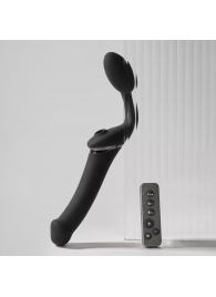 Черный безремневой вибрострапон Strap-On-Me Multi Orgasm Size XL - Strap-on-me - купить с доставкой в Нижнем Новгороде