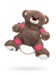 Бондажный набор: бурый мишка с розовыми оковами и наручниками - Pecado - купить с доставкой в Нижнем Новгороде