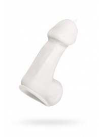 Белая свеча в форме пениса - 47 гр. - Pecado - купить с доставкой в Нижнем Новгороде