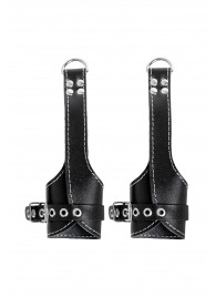 Черные подвесы с белой строчкой - Pecado - купить с доставкой в Нижнем Новгороде