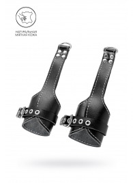 Черные подвесы с белой строчкой - Pecado - купить с доставкой в Нижнем Новгороде