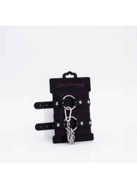 Черно-красные кожаные оковы - Crazy Handmade - купить с доставкой в Нижнем Новгороде
