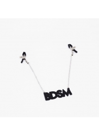 Зажимы на соски с кожаной подвеской BDSM - Crazy Handmade - купить с доставкой в Нижнем Новгороде