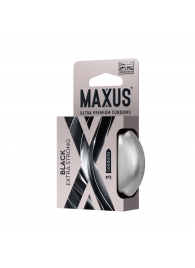 Черные утолщенные презервативы MAXUS Extra Strong с железным кейсом - 3 шт. - Maxus - купить с доставкой в Нижнем Новгороде
