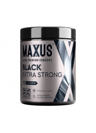 Черные утолщенные презервативы MAXUS Extra Strong с железным кейсом - 15 шт. - Maxus - купить с доставкой в Нижнем Новгороде