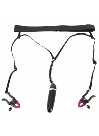 Женские вибростринги с зажимами для половых губ Spreader String with Vibrator - Orion - купить с доставкой в Нижнем Новгороде