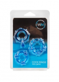 Набор из 3 синих эрекционных колец с различным рельефом - Erowoman-Eroman - в Нижнем Новгороде купить с доставкой
