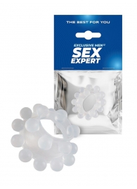 Эластичное эрекционное кольцо с двумя рядами шариков - Sex Expert - в Нижнем Новгороде купить с доставкой