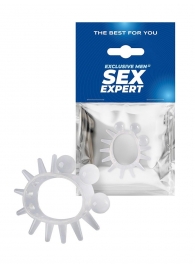 Эластичное эрекционное кольцо с шариками и лучами - Sex Expert - в Нижнем Новгороде купить с доставкой
