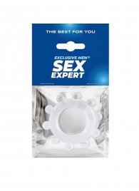 Прозрачное эрекционное кольцо со стимулирующими шариками - Sex Expert - в Нижнем Новгороде купить с доставкой