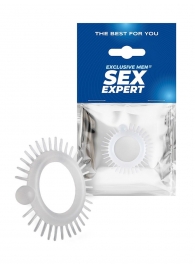 Эластичное эрекционное кольцо с шипиками и шариком - Sex Expert - в Нижнем Новгороде купить с доставкой