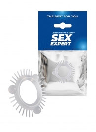 Эластичное эрекционное кольцо с 3 шариками и шипами - Sex Expert - в Нижнем Новгороде купить с доставкой