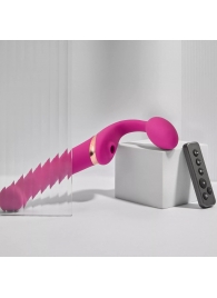 Ярко-розовый безремневой страпон Multi Orgasm Bendable Strap-On size XL с клиторальной стимуляцией - Strap-on-me - купить с доставкой в Нижнем Новгороде