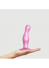 Розовая насадка Strap-On-Me Dildo Plug Curvy size M - Strap-on-me - купить с доставкой в Нижнем Новгороде