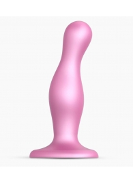 Розовая насадка Strap-On-Me Dildo Plug Curvy size M - Strap-on-me - купить с доставкой в Нижнем Новгороде