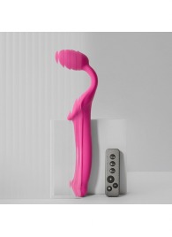 Ярко-розовый безремневой страпон Strap-on-me Vibrating Bendable Strap-On size XL - Strap-on-me - купить с доставкой в Нижнем Новгороде