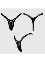 Черный пояс для фиксации насадок Strap-On-Me Leatherette Harness Fabulous - Strap-on-me - купить с доставкой в Нижнем Новгороде