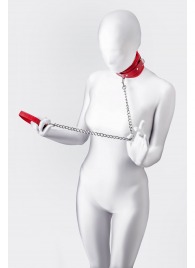 Красный ошейник с подкладкой из меха - ToyFa - купить с доставкой в Нижнем Новгороде