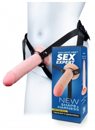 Мужской полый страпон на регулируемых ремешках - 22 см. - Sex Expert - купить с доставкой в Нижнем Новгороде