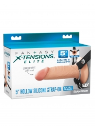 Телесный пустотелый фаллопротез 5’’ Hollow Silicone Strap-On - 14 см. - Pipedream - купить с доставкой в Нижнем Новгороде