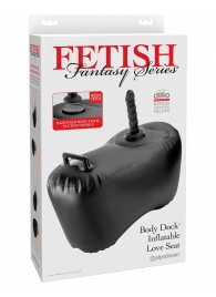 Черное надувное кресло с платформой для фиксации дилдо Body Dock Inflatable Love Seat - Pipedream - купить с доставкой в Нижнем Новгороде