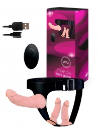 Женский страпон с 3 насадками и вибрацией - Erowoman-Eroman - купить с доставкой в Нижнем Новгороде