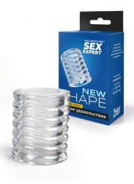 Прозрачная сквозная насадка на пенис с ребрышками - Sex Expert - в Нижнем Новгороде купить с доставкой