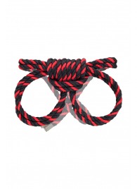 Черно-красные наручники-оковы ’’Узел-омега’’ из хлопковой веревки - Pecado - купить с доставкой в Нижнем Новгороде