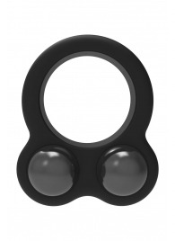 Черное эрекционное кольцо с утяжелителями Cockring Dual Weight - Dream Toys - в Нижнем Новгороде купить с доставкой