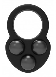 Черное эрекционное кольцо с утяжелителями - Dream Toys - в Нижнем Новгороде купить с доставкой