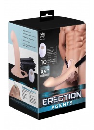 Телесный полый страпон с вибрацией Erection Agents - 24,1 см. - NMC - купить с доставкой в Нижнем Новгороде