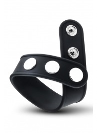 Черное эрекционное кольцо на кнопках - Blush Novelties - в Нижнем Новгороде купить с доставкой