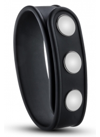 Черное эрекционное кольцо на кнопках - Blush Novelties - в Нижнем Новгороде купить с доставкой