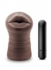 Коричневый мастурбатор-ротик Krystal Vibrating Masturbator - Blush Novelties - в Нижнем Новгороде купить с доставкой