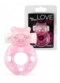Розовое эрекционное виброкольцо в форме мишки - 1137 - в Нижнем Новгороде купить с доставкой