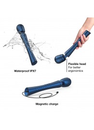 Синий вибромассажёр с насадками Man.wand Edgy - Manwan - в Нижнем Новгороде купить с доставкой