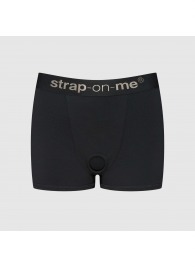 Черные трусики-боксеры для фиксации насадок Strap-on-me Harness Lingerie Allure - size S - Strap-on-me - купить с доставкой в Нижнем Новгороде