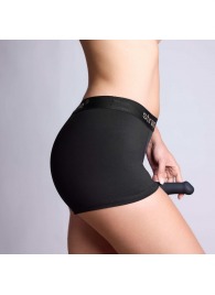 Черные трусики-боксеры для фиксации насадок Strap-on-me Harness Lingerie Allure - size XL - Strap-on-me - купить с доставкой в Нижнем Новгороде