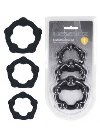 Набор из 3 эрекционных колец Beaded Silicone Cockring Set - Shots Media BV - в Нижнем Новгороде купить с доставкой