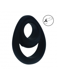 Черное эрекционное кольцо Double Ergo Silicone Cockring - Shots Media BV - в Нижнем Новгороде купить с доставкой